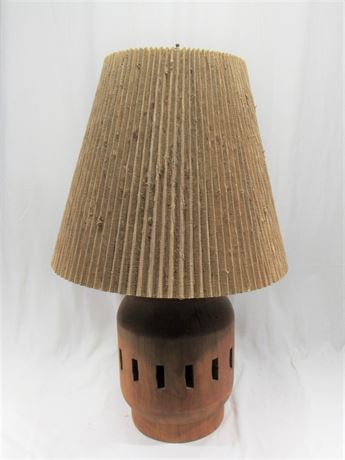 Heavy Imposing Wood Lamp