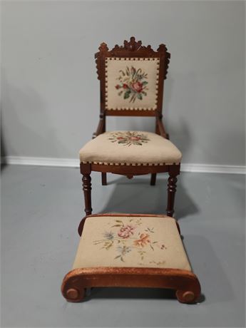 Victorian Chair & Footstool