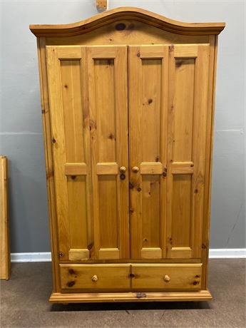Bedroom Oak Armoire with Shelves