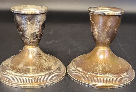 Sterling Silver Pair of Candle Stick Holders