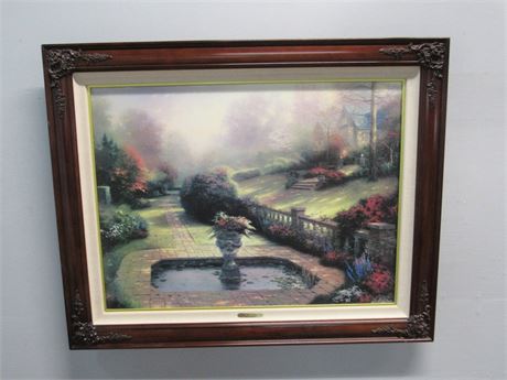 Thomas Kinkade Gardens Beyond Autumn Gate Print on Canvas Limited Edition w/COA