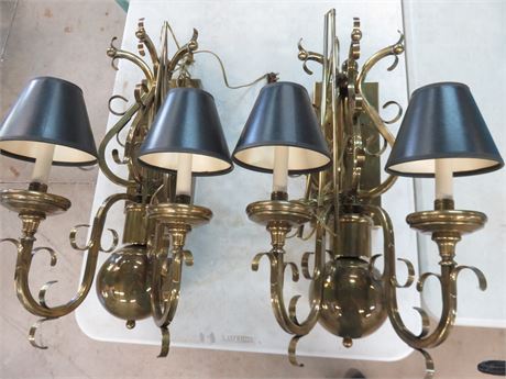 Old World Brass 2-Light Sconces