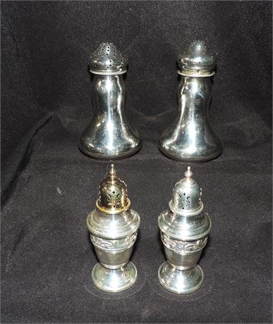 STERLING SILVER Salt and Pepper Shakers / 282 gm.