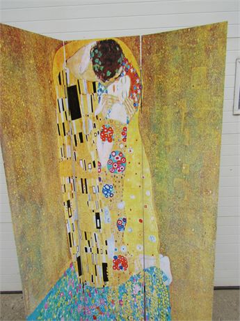 Gustav Klimt, Modern Room Dividers, 3 Panel with Modern Cosmic Art Theme
