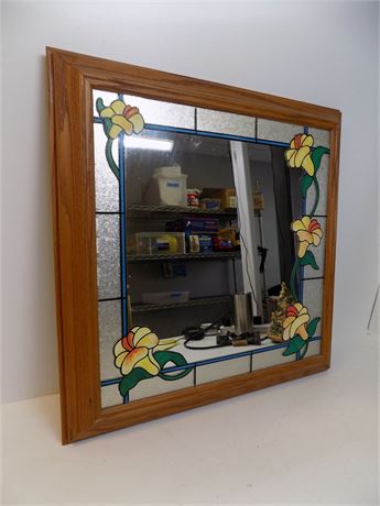 Vintage Stained Glass Style Mirror