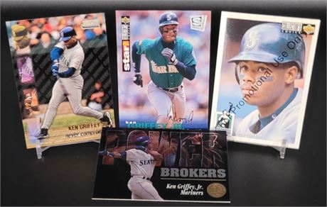 KEN GRIFFEY JR LOT OF 4 HARD TO FIND INSERTS AND PROMO CARD