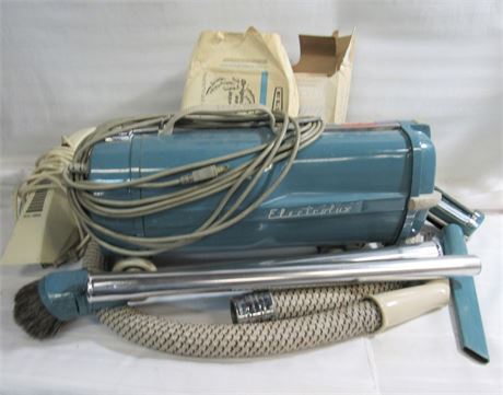 Vintage Electrolux Teal Blue Model L Canister Vacuum Cleaner & Douglas RX-365