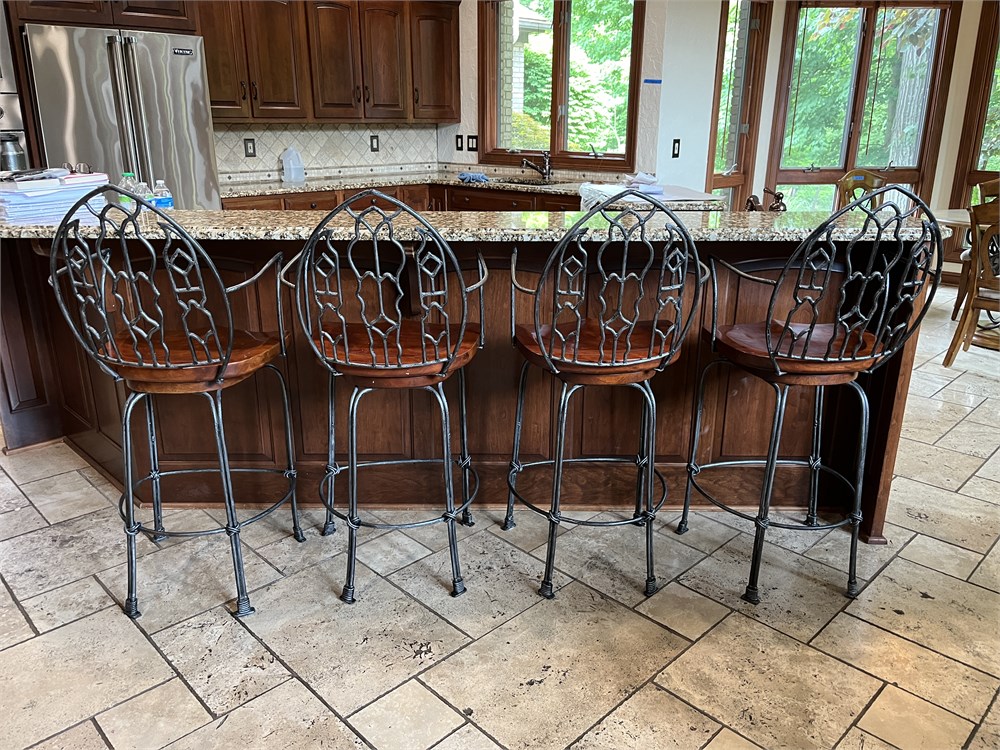 Transitional Design Online Auctions - Gothic Spanish Revival Bar Stools ...