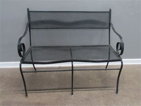 Wrought Iron and Wire Mesh Outdoor/Patio Loveseat