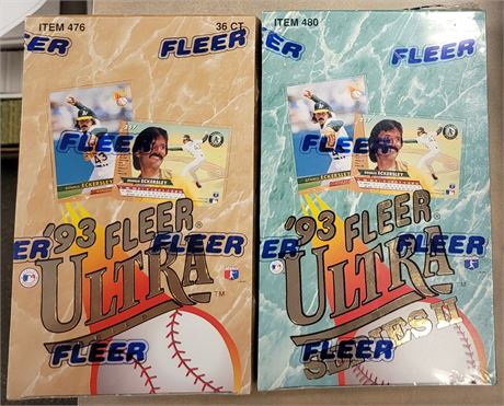 1993 Fleer Ultra 2 Factory Sealed Wax Box Lot Series 1 and Series 2