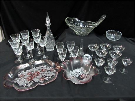 Large Glass/Crystal Lot -25+ Pieces