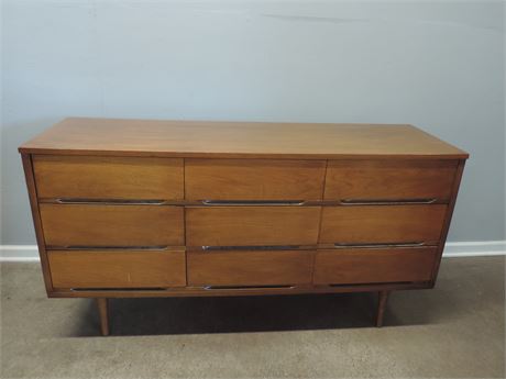 MID-CENTURY Modern Solid Wood Triple Dresser