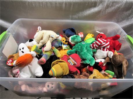 Large Plush Toy Lot- 50+ - Mostly TY Beanie Babies - #1