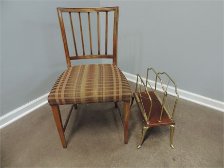 Solid Wood Accent Chair / Magazine Rack