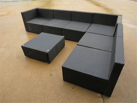 U-MAX Outdoor Conversation Sectional Set Synthetic Wicker