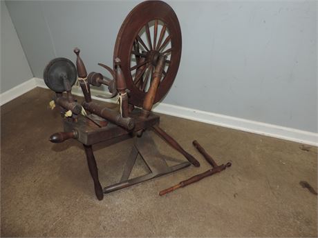 Antique All Wood Spinning Wheel