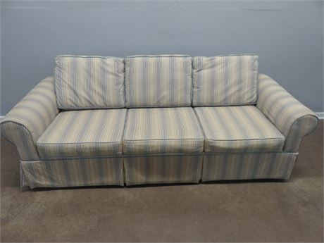 Striped Skirted Sofa