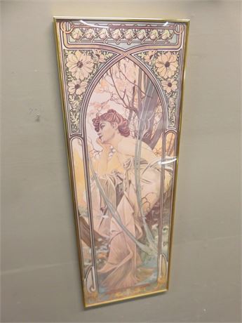 ALPHONSE MUCHE Art Nouveau "Reverie De Soir" Lithograph Print