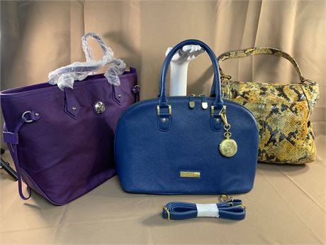 B Makowsky Joy Iman Lot of three handbags