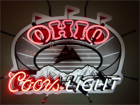 "Ohio" Stadium Coors Light Neon Beer Sign