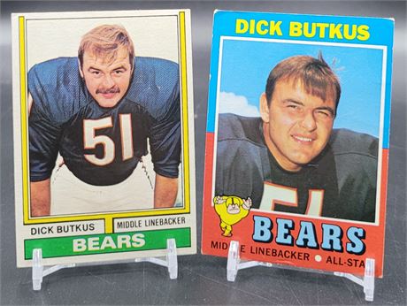 Dick Butkus Vintage Topps Fooball Cards Chicago Bears