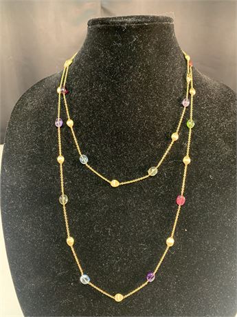 Stunning 14KT Gold  MARCO BICEGO Mixed Gemstone Necklace