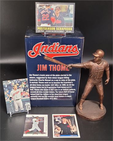 JIM THOME COMMEMORATIVE STATUE WITH BASEBALL CARDS