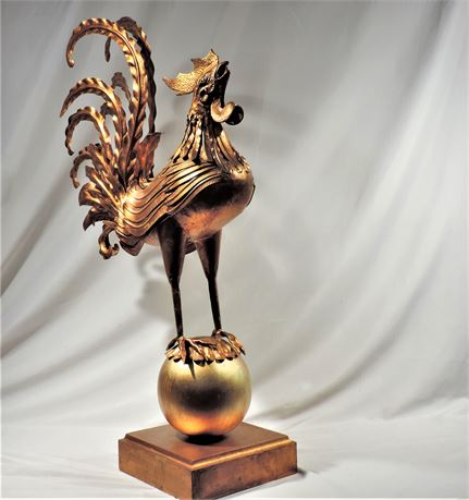 Copper/ Gold Tone / Metal Rooster Sculpture