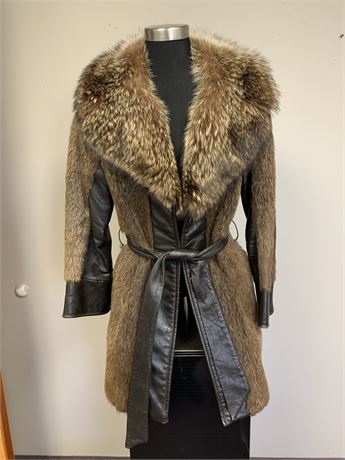 Vintage Raccoon Coat/Leather