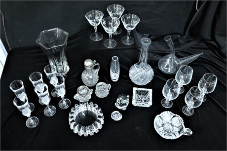 Hoosier Vase and Mixed Lot of Glass Wares
