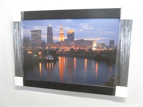 Cleveland Skyline Framed Board Print
