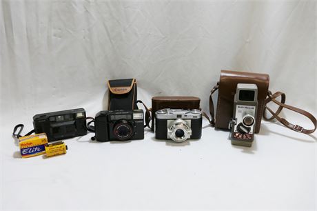 Vintage BELL & HOWELL, CANNON, KODAK, WIRGIN 35mm & Movie Camera Lot
