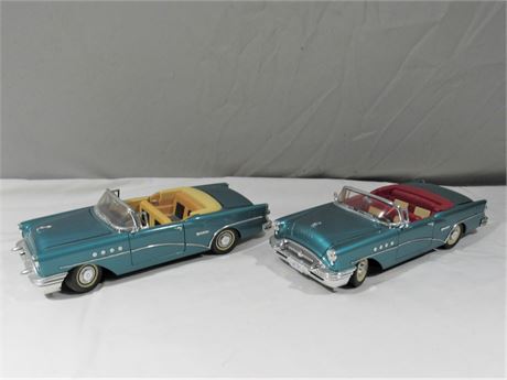 2 Mira 1955 Buick Century Convertibles - 1/18 Scale Diecast with Boxes
