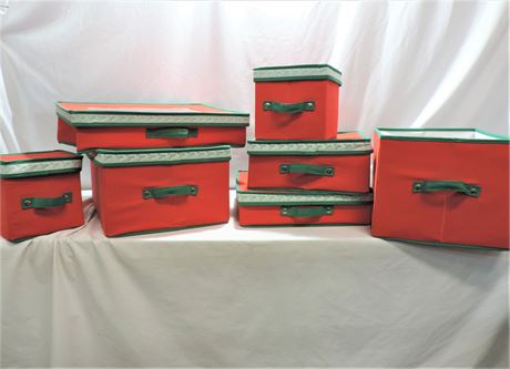 Holiday Fabric Storage Boxes with Lids