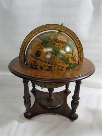 Desk/Table Top Vintage Look Globe - Made in Italy