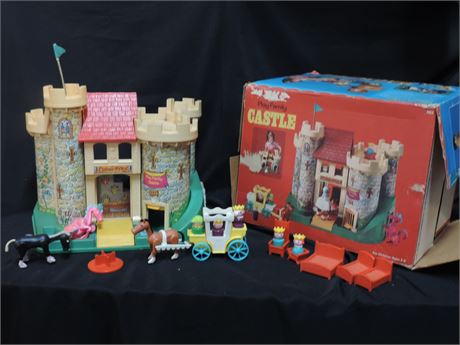 Vintage Fisher Price Play Family Castle / Accessories