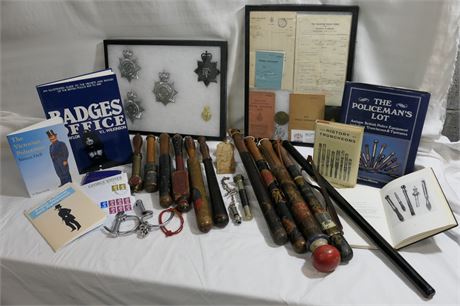 British (English) Police Memorabilia / Historical Collection of Truncheons
