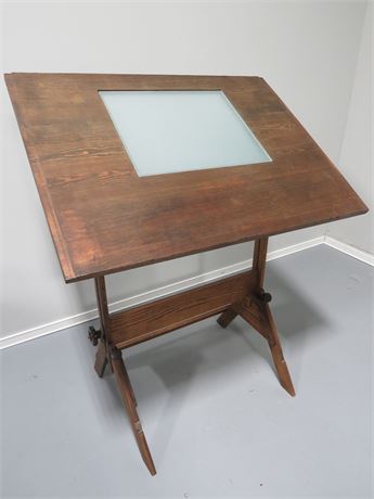 Vintage Oak Drafting Table