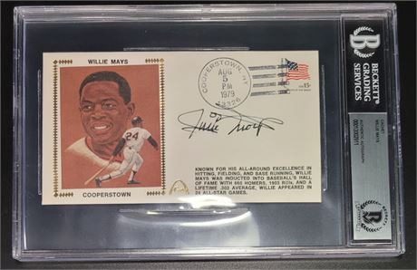 Willie Mays Autographed Certified and Slabbed by Beckett San Francisco Gaints