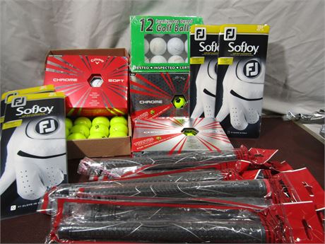 New Golf Balls, Gloves and Grips