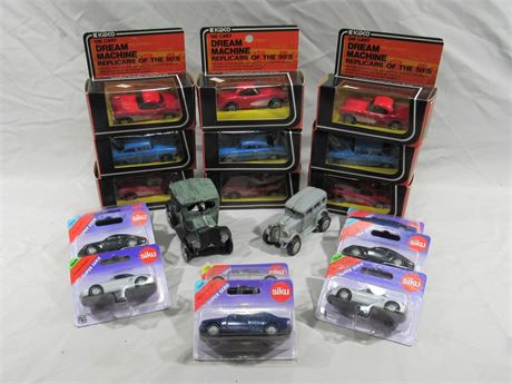 19 Toy Car Lot- 2 Cast Iron and 17 Diecast with Boxes