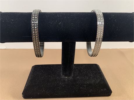 SWAROVSKI Crystal Stainless Steel Stretch Bracelets Pair