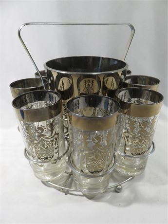 Mid-Century Kimiko Silver Crest Knight Cocktail Serving Set
