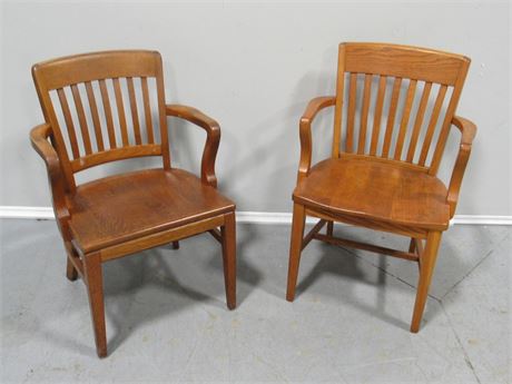 2 Oak Vintage Office Chairs