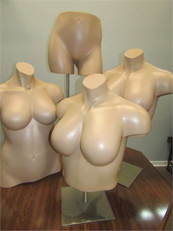 Set of Full Figure Mannequins, on Adjustable Stands