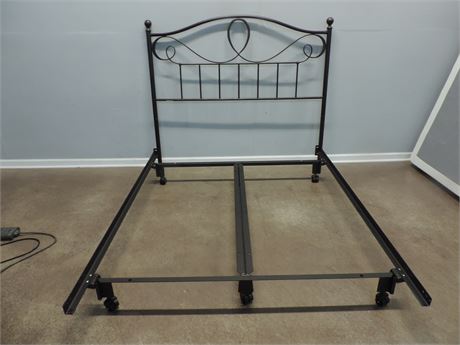 QUEEN Size Metal Headboard / Brushed Copper Finish / Frame