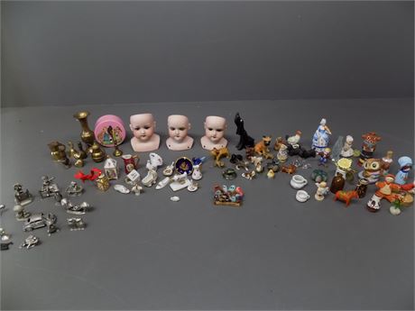 Antique Doll Heads & Miniature Toy Collection
