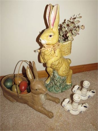 Easter Decoratives w/Dedham Candle Holders