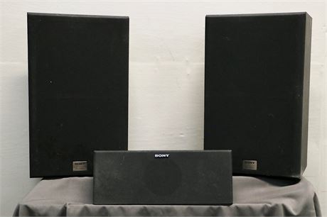 Vintage Sony Speakers, set of 3