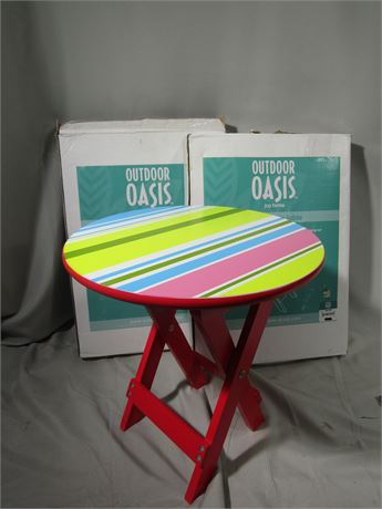 Outdoor Folding Table, Child's Size with Multi-Colored Look